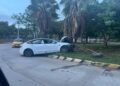 Vehículo perdió el control y terminó accidentado en el rompoy de la Universidad del Norte