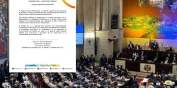 Partido de La U da un giro político y se declara partido de gobierno para el periodo 2026-2030