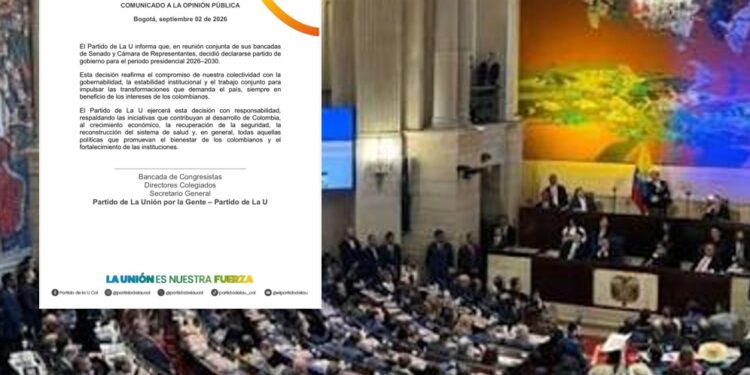 Partido de La U da un giro político y se declara partido de gobierno para el periodo 2026-2030