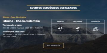 Nuevo sismo sacude Istmina: temblor de magnitud 4,9 fue reportado en Chocó