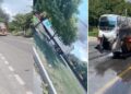 Incendian tractomula frente a la UCC en la Troncal del Caribe, en Santa Marta