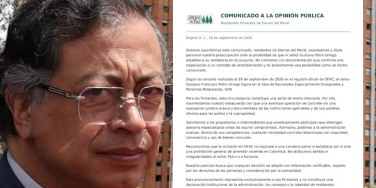 Vecinos de Sierras del Moral expresan preocupación por eventual llegada de Gustavo Petro al conjunto: piden revisar implicaciones de OFAC