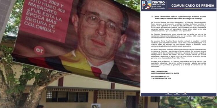 Centro Democrático pide investigar actividad escolar que cuestionó a Álvaro Uribe en Sincelejo
