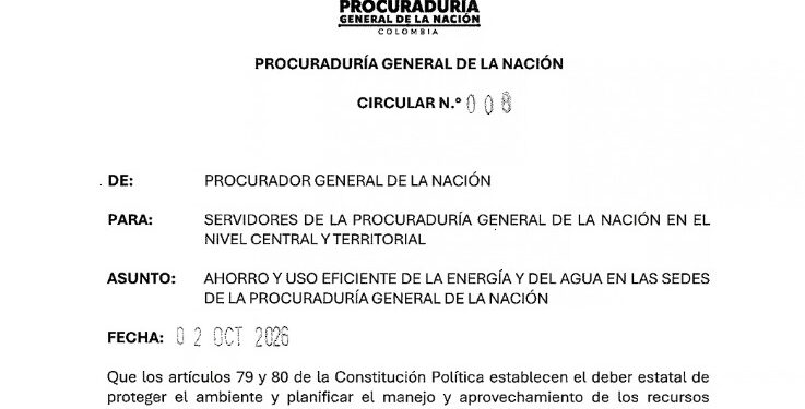 Procuraduría ordena ahorrar agua y energía en todas sus sedes: “El ejemplo empieza por casa”