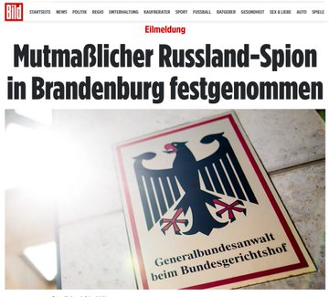 Detienen en Alemania a un presunto espía ruso acusado de recopilar información militar