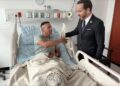 Presidente Abelardo De La Espriella visita en el Hospital Militar a soldados heridos en servicio