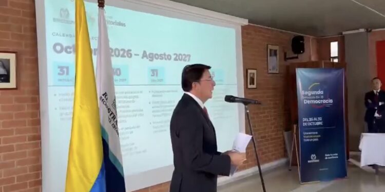 Registraduría fija el calendario de las elecciones territoriales del 31 de octubre de 2027