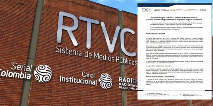 Alerta en RTVC por planillas de seguridad social bajo sospecha: revisarían aportes de contratistas