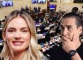 Matador terminó fuera del Senado tras fuerte enfrentamiento: pancarta contra la primera dama desató la polémica