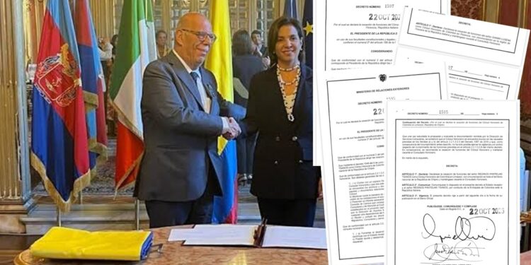 Colombia ordena el cierre de consulados honorarios en Italia y Chipre; ya van cuatro